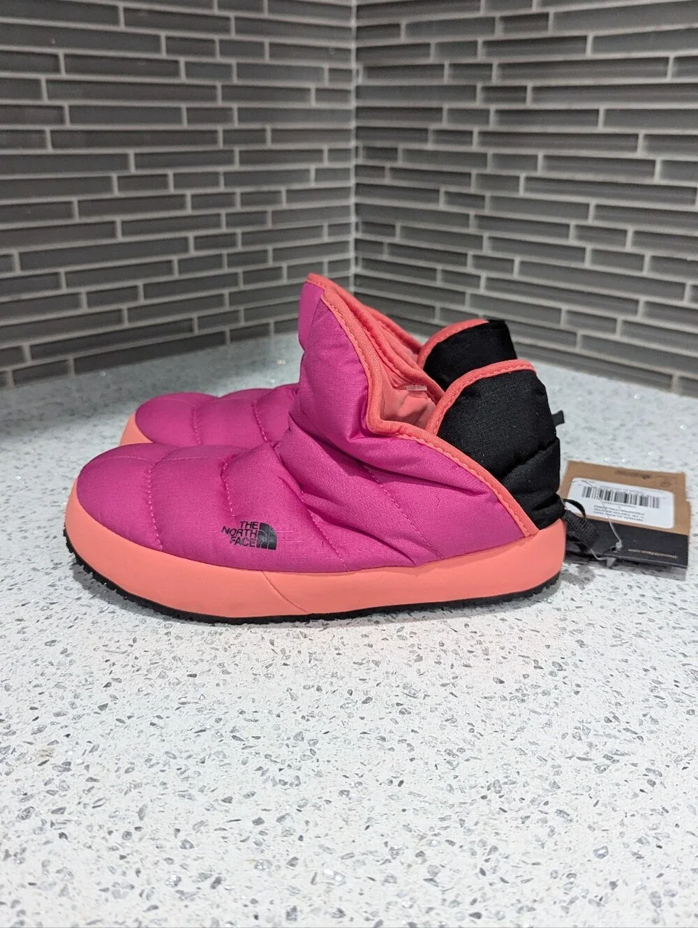 The North Face New Kids Thermoball Thermo Be All Slipper Pink Orange Puffer 2